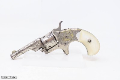 FACTORY ENGRAVED Antique COLT “Open Top” .22 RF POCKET Revolver PEARL GRIPColt’s Answer to Smith & Wesson’s No. 1 Revolver - Image 2 of 17