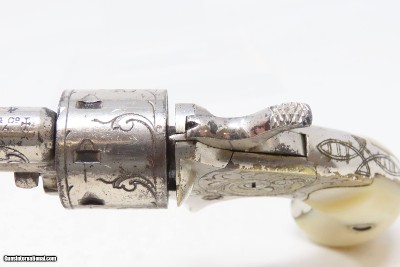 FACTORY ENGRAVED Antique COLT “Open Top” .22 RF POCKET Revolver PEARL GRIPColt’s Answer to Smith & Wesson’s No. 1 Revolver - Image 7 of 17