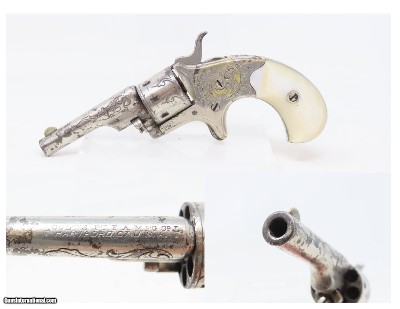 FACTORY ENGRAVED Antique COLT “Open Top” .22 RF POCKET Revolver PEARL GRIPColt’s Answer to Smith & Wesson’s No. 1 Revolver