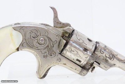 FACTORY ENGRAVED Antique COLT “Open Top” .22 RF POCKET Revolver PEARL GRIPColt’s Answer to Smith & Wesson’s No. 1 Revolver - Image 16 of 17