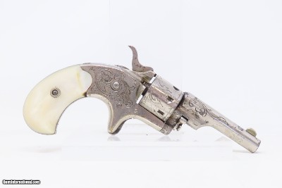 FACTORY ENGRAVED Antique COLT “Open Top” .22 RF POCKET Revolver PEARL GRIPColt’s Answer to Smith & Wesson’s No. 1 Revolver - Image 14 of 17