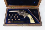 CASED ENGRAVED SILVER & IVORY English Antique BABY TRANTER .32 RF Revolver
1870s Birmingham Proofed - 3 of 21