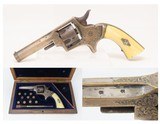 CASED ENGRAVED SILVER & IVORY English Antique BABY TRANTER .32 RF Revolver
1870s Birmingham Proofed