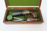 SANDERS SELFACTING PISTOL LEICESTER Antique English PEPPERBOX Revolver .36
BRITISH Double Action BAR HAMMER with ACCESSORIES - 4 of 21