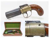 SANDERS SELFACTING PISTOL LEICESTER Antique English PEPPERBOX Revolver .36
BRITISH Double Action BAR HAMMER with ACCESSORIES