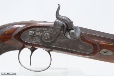 BRACE of Antique WOOD & SON Percussion DUELING PISTOLS .60 British DUELERSBeautiful MATCHED PAIR of ENGRAVED DUELERS - Image 5 of 25