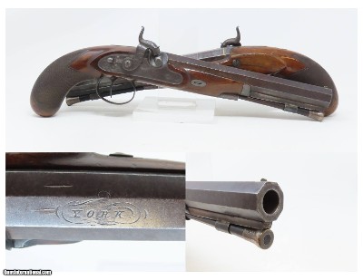 BRACE of Antique WOOD & SON Percussion DUELING PISTOLS .60 British DUELERS
Beautiful MATCHED PAIR of ENGRAVED DUELERS