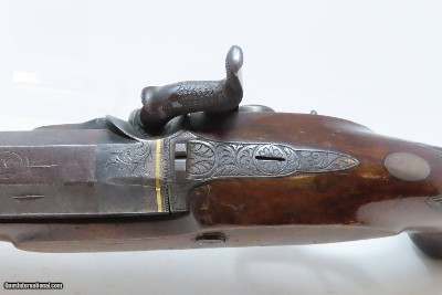 BRACE of Antique WOOD & SON Percussion DUELING PISTOLS .60 British DUELERSBeautiful MATCHED PAIR of ENGRAVED DUELERS - Image 11 of 25