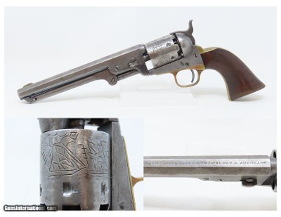 c1867 Antique COLT Model 1851 NAVY Revolver .36 Cal WILD WEST Primitive Art With Interesting Secondary Cylinder Scene