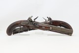 ENGRAVED BRACE of STEPHENS FLINTLOCK Pistols DUELING OFFICER LONDON Antique Gold, Silver, Platinum Large Bore - 2 of 25