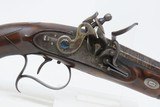 ENGRAVED BRACE of STEPHENS FLINTLOCK Pistols DUELING OFFICER LONDON Antique Gold, Silver, Platinum Large Bore - 22 of 25