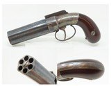 c1850s Antique MANHATTAN PEPPERBOX Revolver Engraved 6-Shot .32 CaliberCivil War, Gold Rush, Wild West - 1 of 16