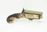 Scarce JAMES RODGERS “Self-Protector” Two Blade .32 Percussion KNIFE Pistol British .32 Caliber with HORN GRIP - 13 of 15