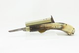 Scarce JAMES RODGERS “Self-Protector” Two Blade .32 Percussion KNIFE Pistol British .32 Caliber with HORN GRIP - 10 of 15