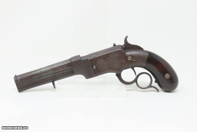 VERY RARE Antique FACTORY ENGRAVED Smith & Wesson PRE-VOLCANIC No. 1 Pistol Precursor to Henry & Winchester Made Circa 1854-55 - Image 2 of 19