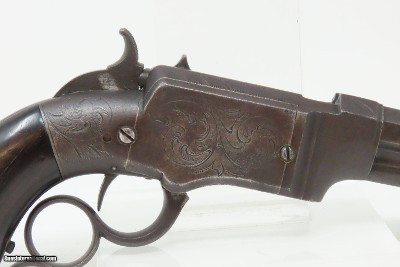 VERY RARE Antique FACTORY ENGRAVED Smith & Wesson PRE-VOLCANIC No. 1 Pistol Precursor to Henry & Winchester Made Circa 1854-55 - Image 18 of 19
