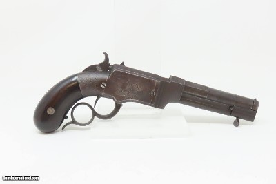 VERY RARE Antique FACTORY ENGRAVED Smith & Wesson PRE-VOLCANIC No. 1 Pistol Precursor to Henry & Winchester Made Circa 1854-55 - Image 16 of 19