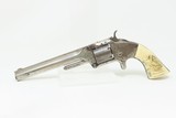 ENGRAVED CIVIL WAR Antique SMITH & WESSON No 2 Old Army CAPTAIN INSCRIPTION CARVED IVORY with EAGLE & “LIBERTY” - 2 of 17