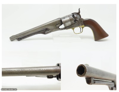 1862 mfr CIVIL WAR Antique U.S. COLT Model 1860 .44 Percussion ARMY 4-Screw Most Prolific Union Officer & Cavalry Sidearm