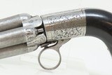 Mid-1800s BELGIAN Antique MARIETTE BREVETTE Ring Trigger PEPPERBOX .45 x4
1840s-50s Revolving Percussion Self Defense Pistol - 4 of 18