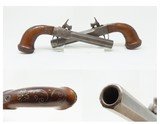 BRACE of ENGRAVED BOXLOCK PISTOLS with SILVER WIRE Inlaid Stocks Antique
Mid-1800s Personal Defense Arms - 1 of 25