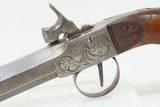 BRACE of ENGRAVED BOXLOCK PISTOLS with SILVER WIRE Inlaid Stocks Antique
Mid-1800s Personal Defense Arms - 20 of 25