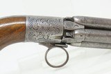 c1850s Antique BELGIAN Ring Trigger PEPPERBOX Revolver .36 Perc DAMASCUS
Early Repeater, Personal Defense - 16 of 17