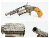 ENGRAVED Antique HOPKINS & ALLEN XL No. 3 N.Y. .32 RF SPUR TRIGGER Revolver WILD WEST Self Defense w/ANTIQUE IVORY GRIPS - 1 of 17