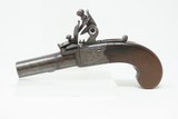 IRISH County WICKLOW Marked Antique H. NOCK Boxlock FLINTLOCK Pocket Pistol With the IRISH REGISTRATION MARK on Barrel & Grip - 2 of 18