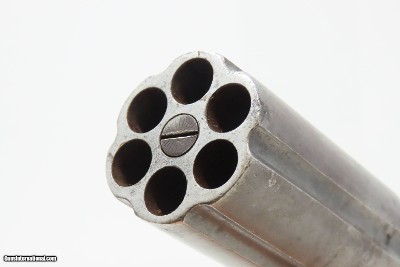 ENGRAVED Antique J.R. COOPER’S Patent 6-Shot BRITISH Percussion PEPPERBOX1850s RING TRIGGER 6-Shot UNDERHAMMER Pistol - Image 10 of 18