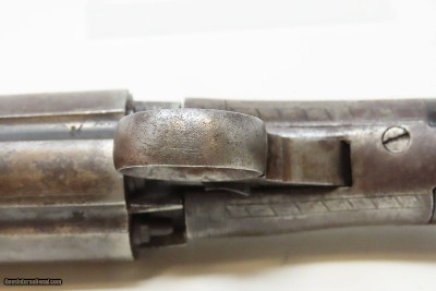 ENGRAVED Antique J.R. COOPER’S Patent 6-Shot BRITISH Percussion PEPPERBOX1850s RING TRIGGER 6-Shot UNDERHAMMER Pistol - Image 13 of 18