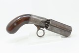 ENGRAVED Antique J.R. COOPER’S Patent 6-Shot BRITISH Percussion PEPPERBOX
1850s RING TRIGGER 6-Shot UNDERHAMMER Pistol - 15 of 18