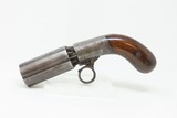 ENGRAVED Antique J.R. COOPER’S Patent 6-Shot BRITISH Percussion PEPPERBOX
1850s RING TRIGGER 6-Shot UNDERHAMMER Pistol - 2 of 18