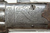 TOTNESS, DEVON, ENGLAND Antique HAMBLING SWIVEL BREECH Double Deringer .38ENGRAVED Double Barrel SUPERPOSED Over/Under - 6 of 18