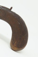 TOTNESS, DEVON, ENGLAND Antique HAMBLING SWIVEL BREECH Double Deringer .38ENGRAVED Double Barrel SUPERPOSED Over/Under - 3 of 18