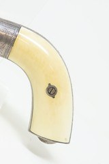 ENGRAVED SILVER-PLATED IVORY 12-SHOT Antique MARIETTE BREVETTE PEPPERBOXBeautiful, High Quality Early Revolver - 3 of 18