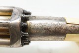 ENGRAVED SILVER-PLATED IVORY 12-SHOT Antique MARIETTE BREVETTE PEPPERBOXBeautiful, High Quality Early Revolver - 8 of 18