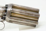ENGRAVED SILVER-PLATED IVORY 12-SHOT Antique MARIETTE BREVETTE PEPPERBOXBeautiful, High Quality Early Revolver - 18 of 18