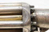 ENGRAVED SILVER-PLATED IVORY 12-SHOT Antique MARIETTE BREVETTE PEPPERBOXBeautiful, High Quality Early Revolver - 6 of 18
