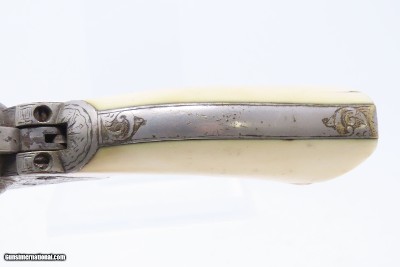 GUSTAVE YOUNG FACTORY ENGRAVED Antique COLT Model 1849 .31 Caliber Revolver With Nickel Finish & IVORY GRIP - Image 6 of 19