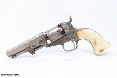 GUSTAVE YOUNG FACTORY ENGRAVED Antique COLT Model 1849 .31 Caliber Revolver With Nickel Finish & IVORY GRIP - Image 2 of 19