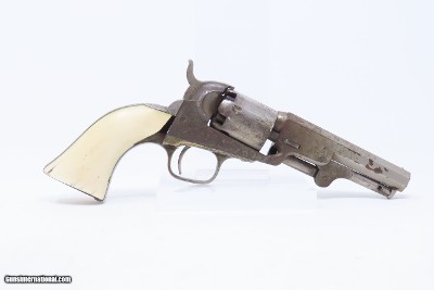 GUSTAVE YOUNG FACTORY ENGRAVED Antique COLT Model 1849 .31 Caliber Revolver With Nickel Finish & IVORY GRIP - Image 16 of 19