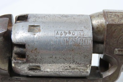 GUSTAVE YOUNG FACTORY ENGRAVED Antique COLT Model 1849 .31 Caliber Revolver With Nickel Finish & IVORY GRIP - Image 12 of 19