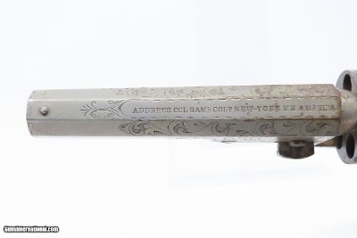 GUSTAVE YOUNG FACTORY ENGRAVED Antique COLT Model 1849 .31 Caliber Revolver With Nickel Finish & IVORY GRIP - Image 8 of 19