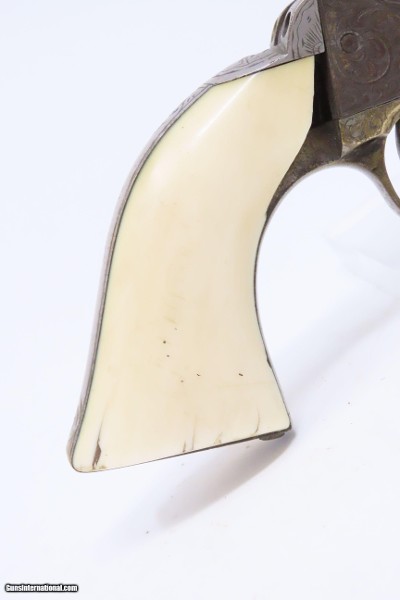 GUSTAVE YOUNG FACTORY ENGRAVED Antique COLT Model 1849 .31 Caliber Revolver With Nickel Finish & IVORY GRIP - Image 17 of 19