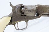 GUSTAVE YOUNG FACTORY ENGRAVED Antique COLT Model 1849 .31 Caliber Revolver With Nickel Finish & IVORY GRIP - 18 of 19