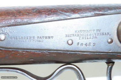 CIVIL WAR Antique RICHARDSON & OVERMAN .50 GALLAGER Saddle Ring CarbineUnion Carbine Invented in South Carolina! - Image 6 of 16