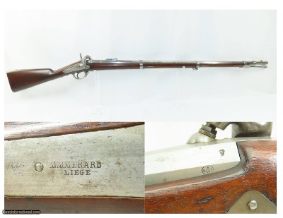CIVIL WAR Antique Belgian J.J. GERARD .58 Percussion RIFLE-MUSKET.58 Caliber Imported by both NORTH & SOUTH