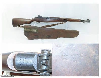 WORLD WAR II Era SPRINGFIELD U.S. M1 GARAND .30-06 C&R Rifle JEEP SCABBARD
SLING & “J.Q.M.D./1942/JB” Marked JEEP SCABBARD