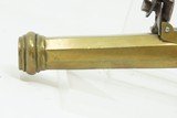 Antique EUROPEAN Brass “CANNON BARREL” Flintlock BOXLOCK Pocket Pistol Concealed Carry Flintlock Sidearm - 5 of 16